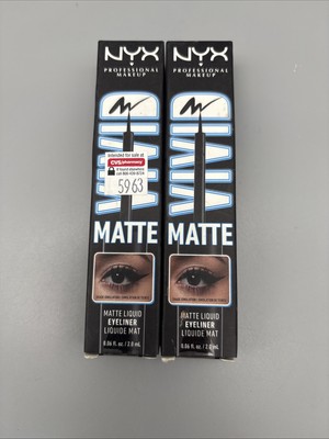 2 NYX Vivid Matte Black Liquid Eyeliner -.06 Oz / 2ml Each - Full Size - NIB