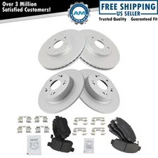 Front Rear Semi-Metallic Brake Pad & Coated Rotor Kit for Acura Honda Accord
