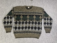 Men  s Vintage Windridge Pullover Sweater Size Large Geometric 90  s