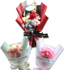 3PCS Mini Dried Flower Bouquets, Artificial Rose Flower Bouquet with Clips, Eter