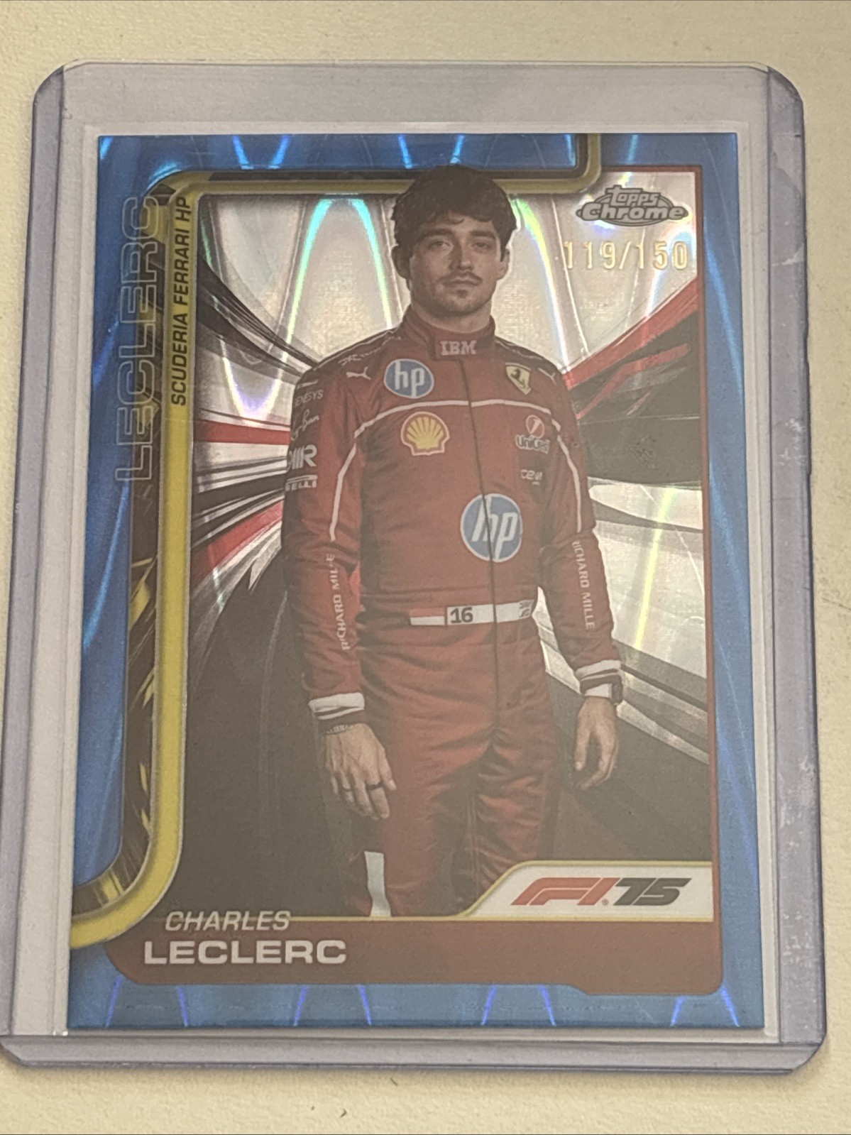 Charles Leclerc 2025 Topps Chrome Formula 1 #3 Blue Raywave Refractor /150