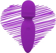 Mini Wand Massager,Small Cordless Hand-held Massager,Quiet Waterproofr Purple 