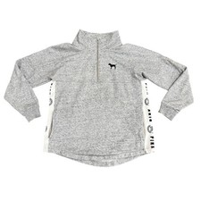 PINK Victoria's Secret Quarter Zip Pullover Gray XS Logo Sweatshirt