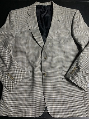Jos. A. Bank Men's Jacket Size 42R Houndstooth Pattern Gently Used Single Vent