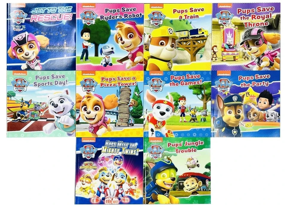 Nickelodeon Paw Patrol 10 Books Collection Set Pups Save The Games!,Jet To The R