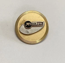 Vintage Milliken Corporation 5 Years Enamel Pin Company Logo
