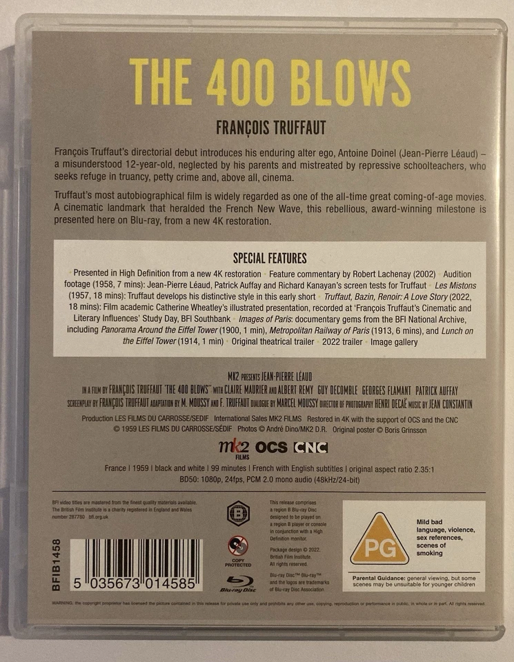 The 400 Blows, BFI Blu-ray, First Pressing with Booklet - Image 2 of 4