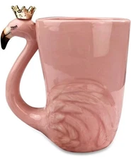 16 Oz Cute Pink Coffee Mug Ceramic Cup Flamingo Gift Mug for Women Grandma Mom