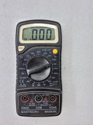 MASTECH MAS830L DIGITAL MULTIMETER AC/DC VOLTAGE CURRENT OHM TESTER CAT II 600V