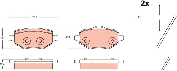 Bremsbelagsatz Scheibenbremse TRW GDB2480 FüR Opel Corsa P2JO Mhev Turbo Hybrid-image