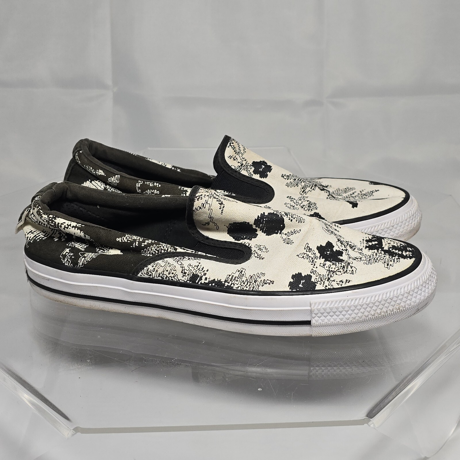 CONVERSE CTAS  DOUBLE GORE SLIP-ON FLORAL FUSION Black/White Women 10 Sneakers thumbnail 7