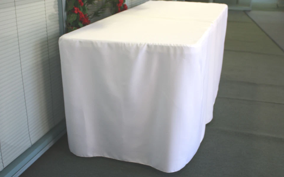 Trestle Table cover tablecloth Fitted White fit 6 foot market fair folding stall - image 2 of 4