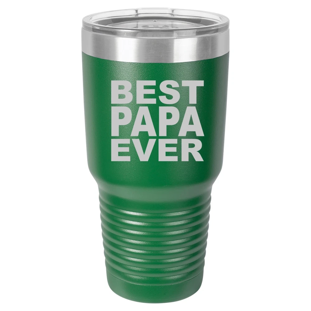 Tumbler 20oz 30oz Travel Mug Cup Vacuum Insulated Stainless Steel Best Papa Ever