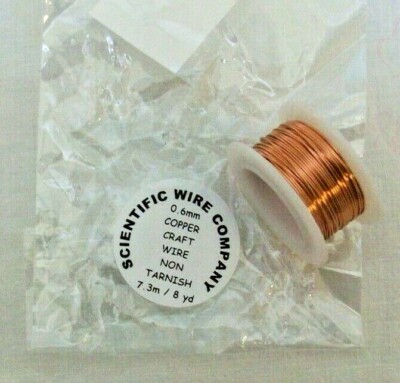 0,60 mm KUPFER runder Basteldraht, anlaufgeschützt, 7,3 m, Scientific Wire Company