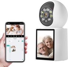 2K Home Security Camera 360  Video 2.8" Screen Motion Detection Auto Tracking