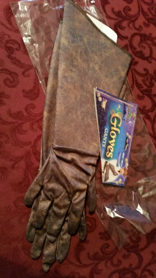 Forum Novedades Adulto Talla Héroe Cuero Marrón Look Disfraz Guante Guantes Foto 3 de 4