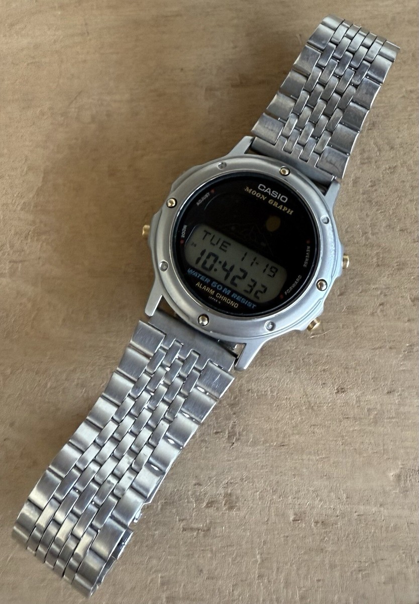 Vintage Casio Moon Graph Watch 832 GMW 61 S.steel Circa Vintage Casio Moon Graph Watch 832 GMW 61 S.steel Circa