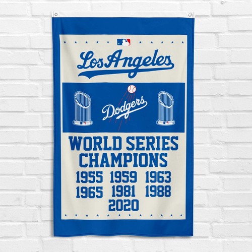 Bandera de la Serie Mundial de Béisbol MLB con bandera de 3x5 pies para fanáticos de los Dodgers de Los Ángeles - Imagen 1 de 12