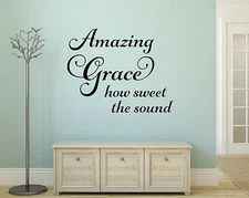 AMAZING GRACE  Home Vinyl Wall Decal Decor Words Lettering Sticker Religious 