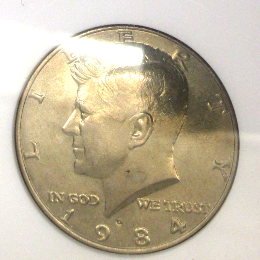 1984-D Kennedy 50c ANACS **MS65** UNTONED Old White Holder - Image 3 of 4