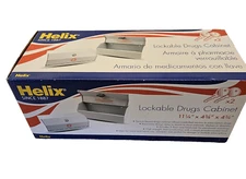 Helix Lockable Drug Pill Bottle Box Cabinet 2 Key Mountable Safe 11.25x4.75x4.75