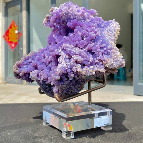 10.3LB Natural Purple Grape Agate - Botryoidal Chalcedony Mineral Display - Picture 9 of 13