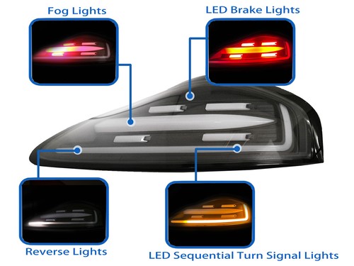 LED Tail Lights W/Sequential Turn Signals Bar For 1997-2004 Porsche Boxster 986 - Picture 3 of 16