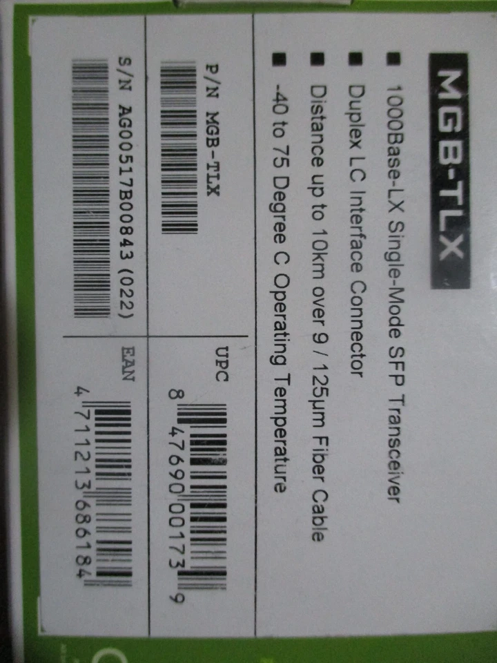 PLANET MGB-TLX 1000BASE-LX 1.25Gbps  1310nm 20km DDM SFP Transceiver - Image 2 of 4