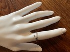 Vintage silver tone dainty crystal criss cross unique Statement Ring 6 — photo 2