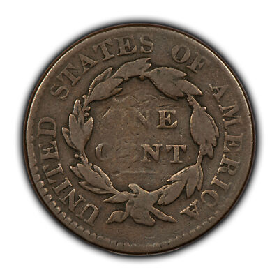 1820 1c Coronet Head Large Cent - Attractive Brown VG - Tough