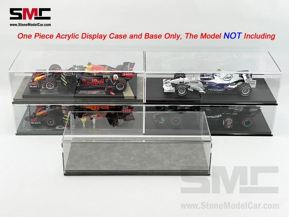 Premium Acrylic Display Cover Show Case w Gray Eco-leather Base for 1:18 Model - Image 2 of 4
