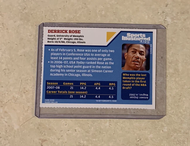 Derrick Rose ROOKIE BULLS STAR MEMPHIS 2008 Sports Illustrated for Kids SI NM+ - Image 2 of 2