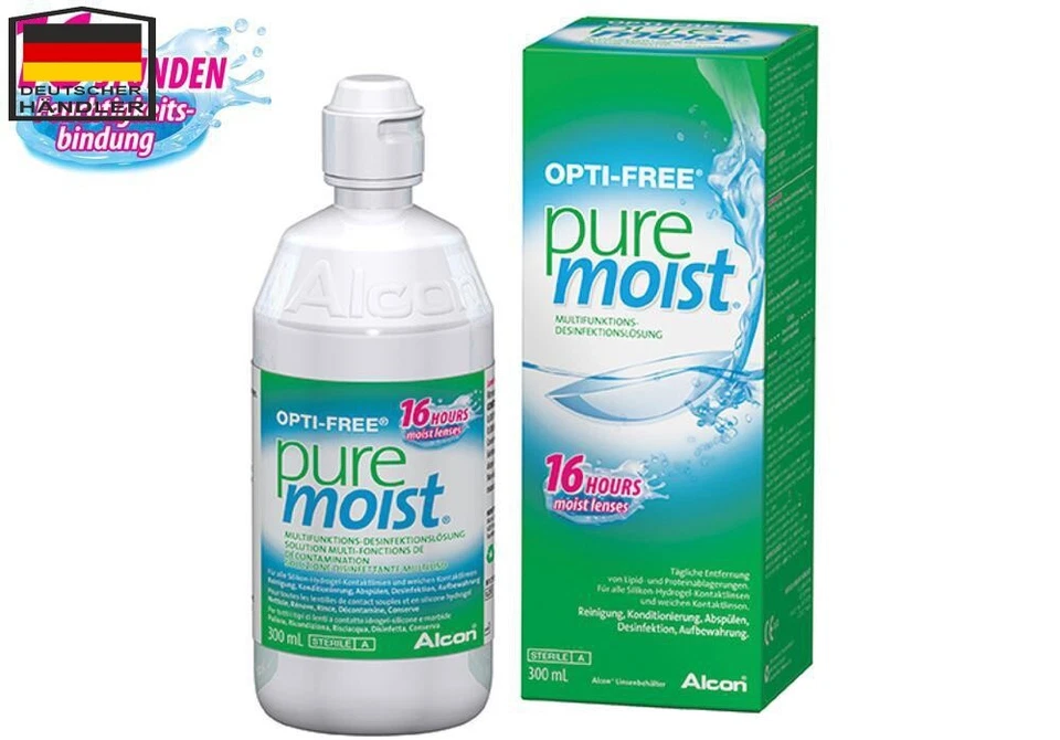 ALCON Opti-Free PureMoist 1x 2x 4x 300ml 90ml Urlaubspack - für weiche Kontaktlinsen