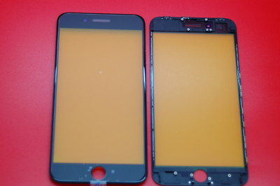 1 Stück iPhone 8 Plus Schwarz Frontglas und Rahmen, Frontrahmen verbaut 