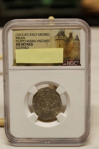 1412-47 Filippo Maria Visconti Hammered Silver Grosso Italy Milan NGC Grade Coin