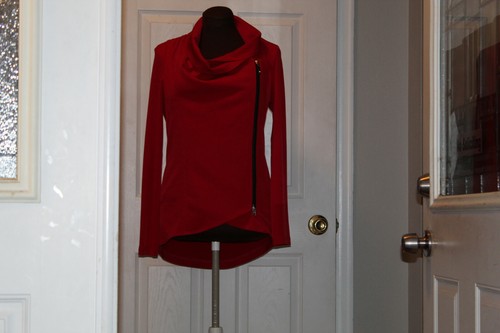 ANATOMIE BEAUTIFUL& RARE WRINKLE FREE RED HI/LOW ZIP CLOSURE JACKET/BLOUSE SZ S