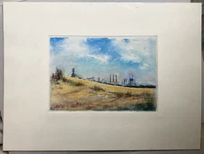 Franz Ehmke*1928 -2018 GDR Painter Fields Industry Alt-Rüdersdorf Pastel Sign.