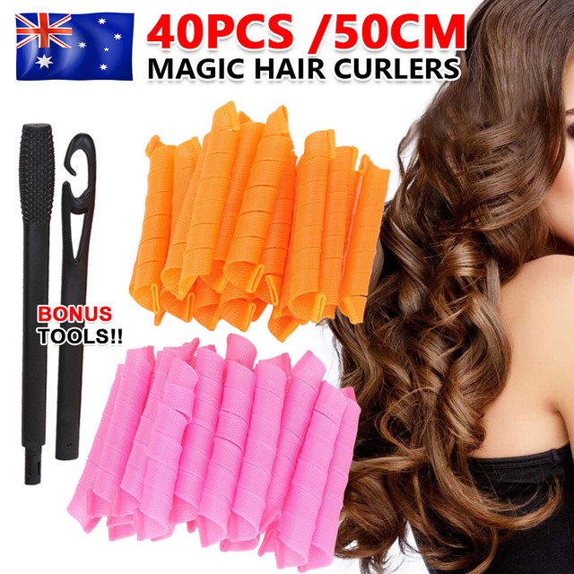 40pcs 50cm Magic Hair Curlers Curl Formers Spiral Ringlets