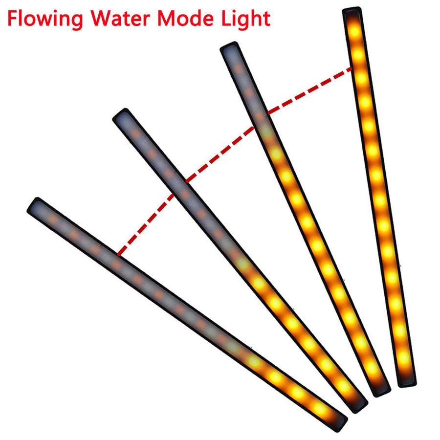 2 Piezas Interruptor Fluido 29LED Rojo+Ámbar Coche Señal Luces Lámparas de Freno DRL Foto 4 de 4