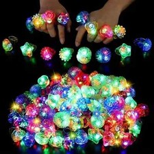 Bunte LED Leucht-Ringe Party-Ringe aus Gummi ...