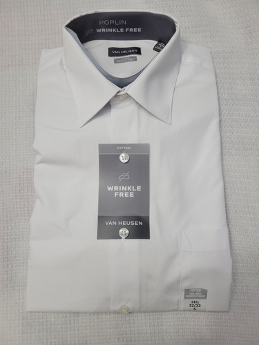 Herren Hemd van Heusen weiß Knopfleiste Kragen kleine 32/33