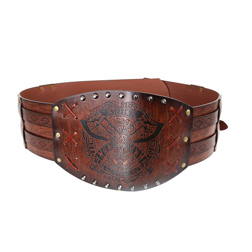 Mittelalterlicher breiter Taillengürtel Ritter Gürtel Kostüm Cosplay Bund PU Leder - Bild 5 von 10
