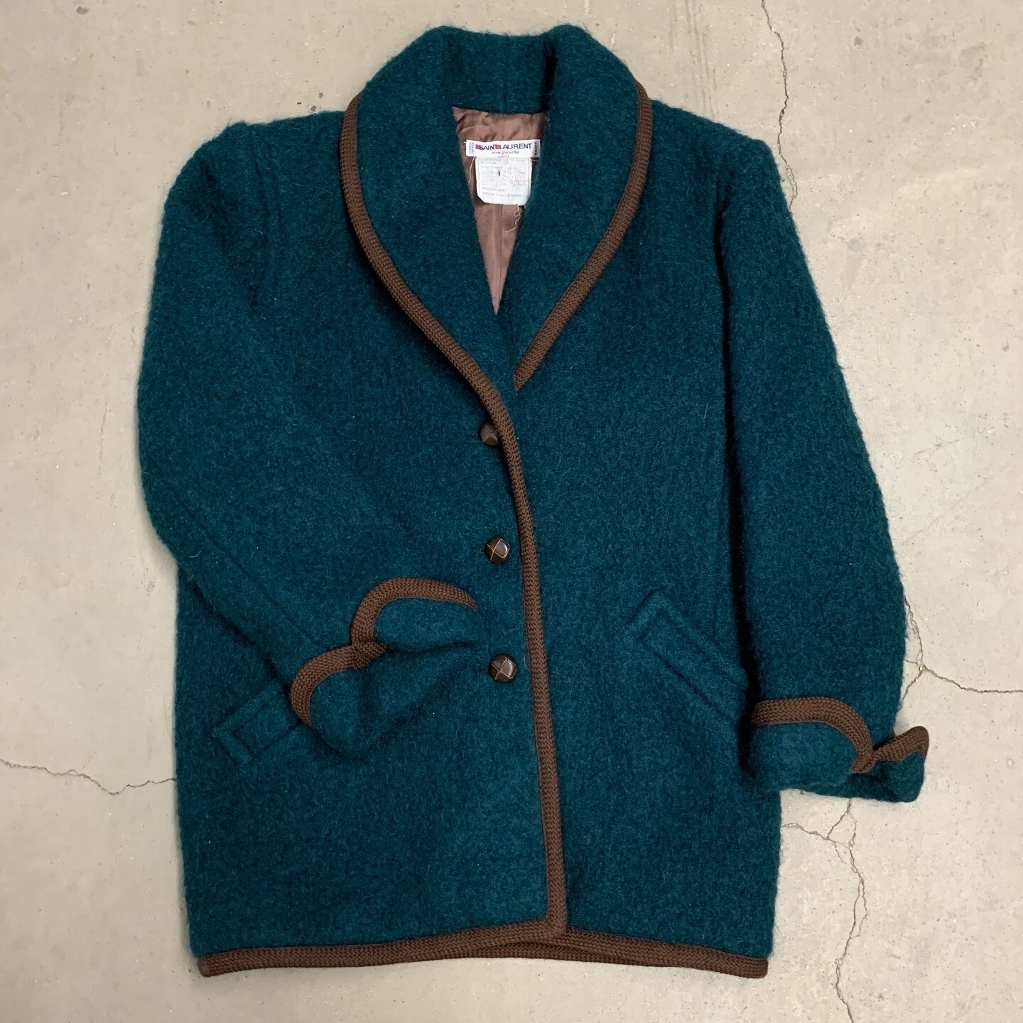 Giacca donna vintage Yves Saint Laurent Rive Gauche foderata in seta lana taglia 34