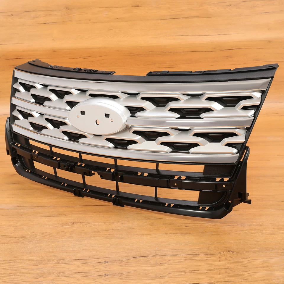 Parrilla superior del parachoques delantero ABS con cromo para Ford Explorer XLT 2018 2019 Foto 4 de 4