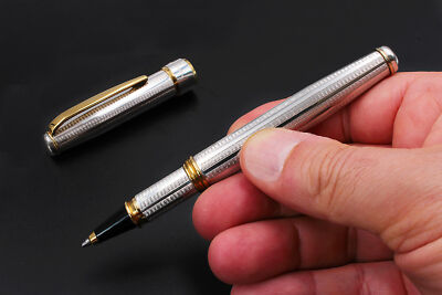 Pompeii Hallmarked 925 Solid Silver Roller Pen Blue Ink Refill Schmidt Type