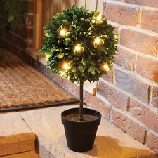 Image of 45cm Pre-Lit Artificial Topiary Ball Tree Battery Operated LED