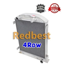For 1930-1938 Ford Hot Rod HI Boy Model A/B W/ Chevy V8 4Row Aluminum Radiator