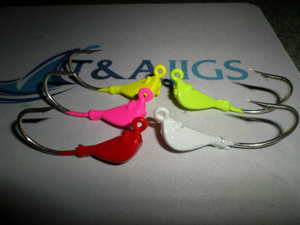 25 1/4 oz JIG HEADS SALTWATER XX-STRONG 4/0 MUSTAD HOOK Lot of 25 T&A JIGS