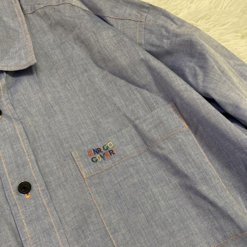Enricocoveri Long Sleeve Shirt Light Blue Ll Refreshing Simple - Picture 9 of 9