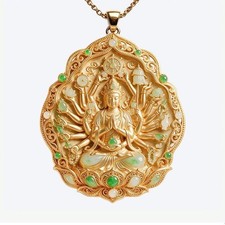 New Alloy Guanyin Pendant Necklace Chinese Style Zodiac Rat Accessory Decor